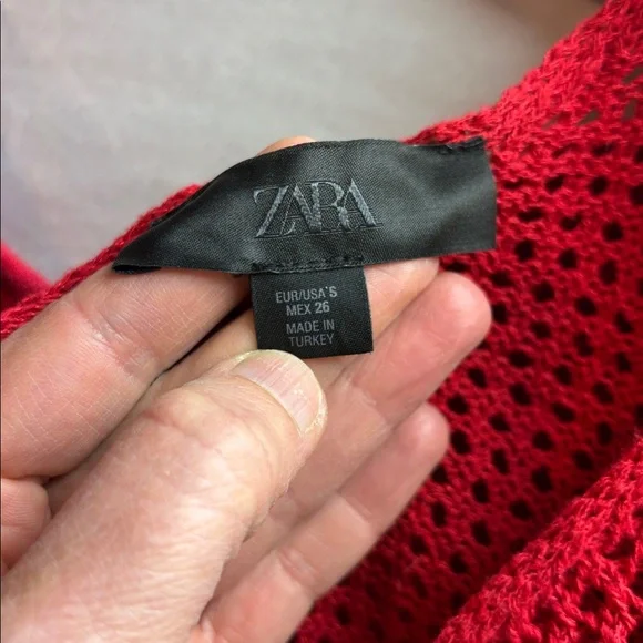 ZARA Red Crochet Dress + Slip Dress Set, 2-in-1 Summer Boho Feminine Size Small - Picture 15 of 16